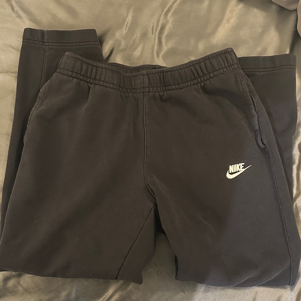 Nike Kids Black Jogger Sweatpants with White Logo